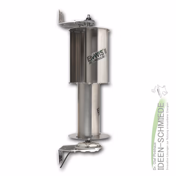 ElvWiS III ALUMINIUM Hybrid Turbine mit Generator und Halterung