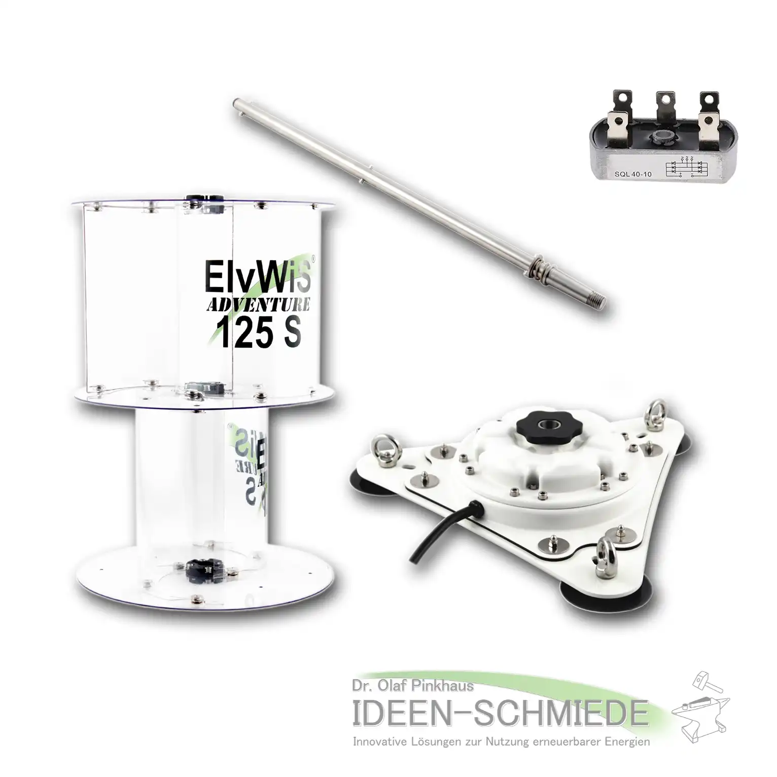 ElvWiS 125S Basic ADVENTURE Windturbine Komponenten mit Gleichrichter, teilweise zerlegbar ElvWiS 125S Basic ADVENTURE Windturbine Komponenten mit Gleichrichter, teilweise zerlegbar