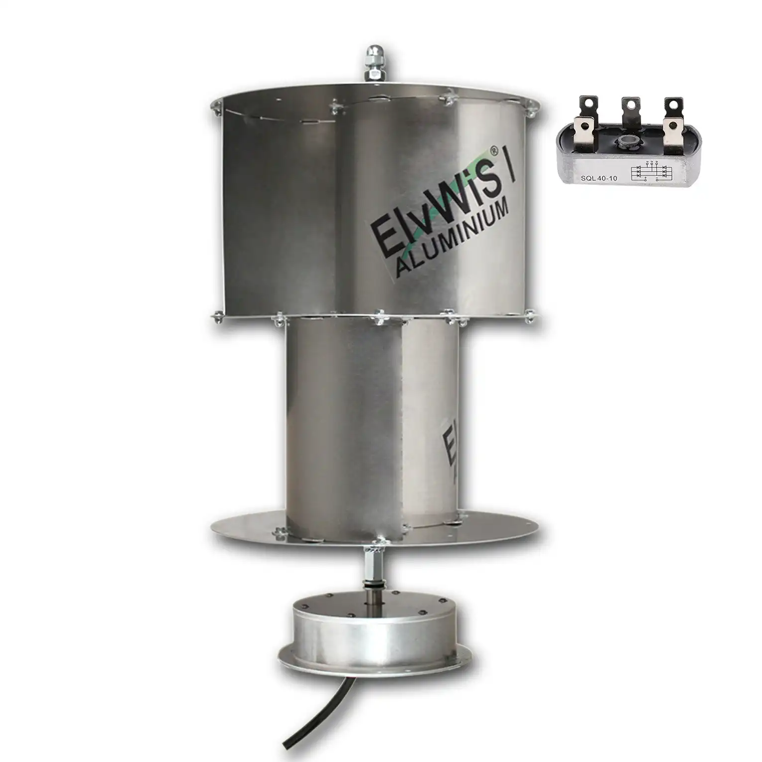 ElvWiS I ALUMINIUM Windturbine mit Generator und Gleichrichter ElvWiS I ALUMINIUM Windturbine mit Generator und Gleichrichter