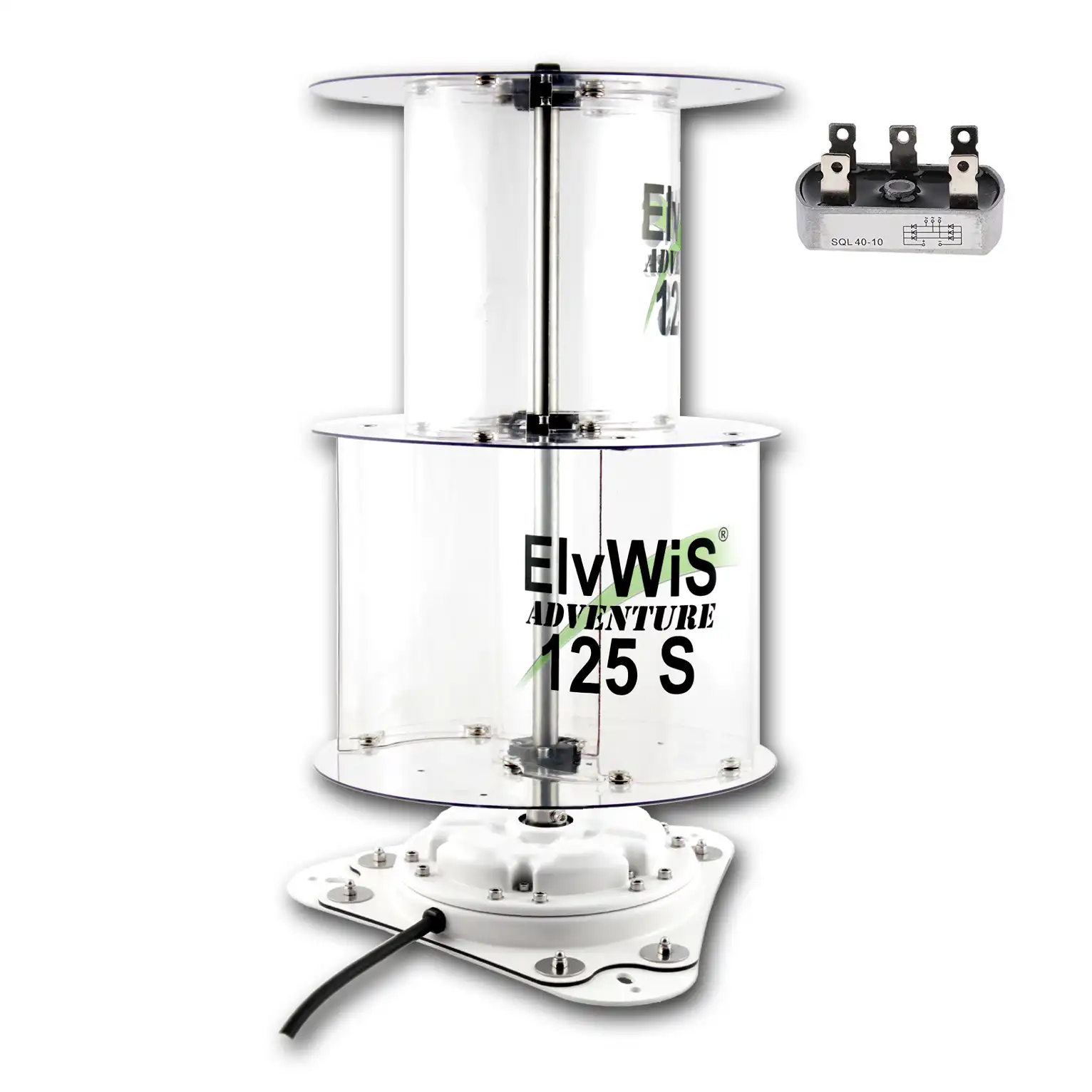 ElvWiS 125S Stationary ADVENTURE Windturbine mit Generator und Gleichrichter, verschraubt ElvWiS 125S Stationary ADVENTURE Windturbine mit Generator und Gleichrichter, verschraubt