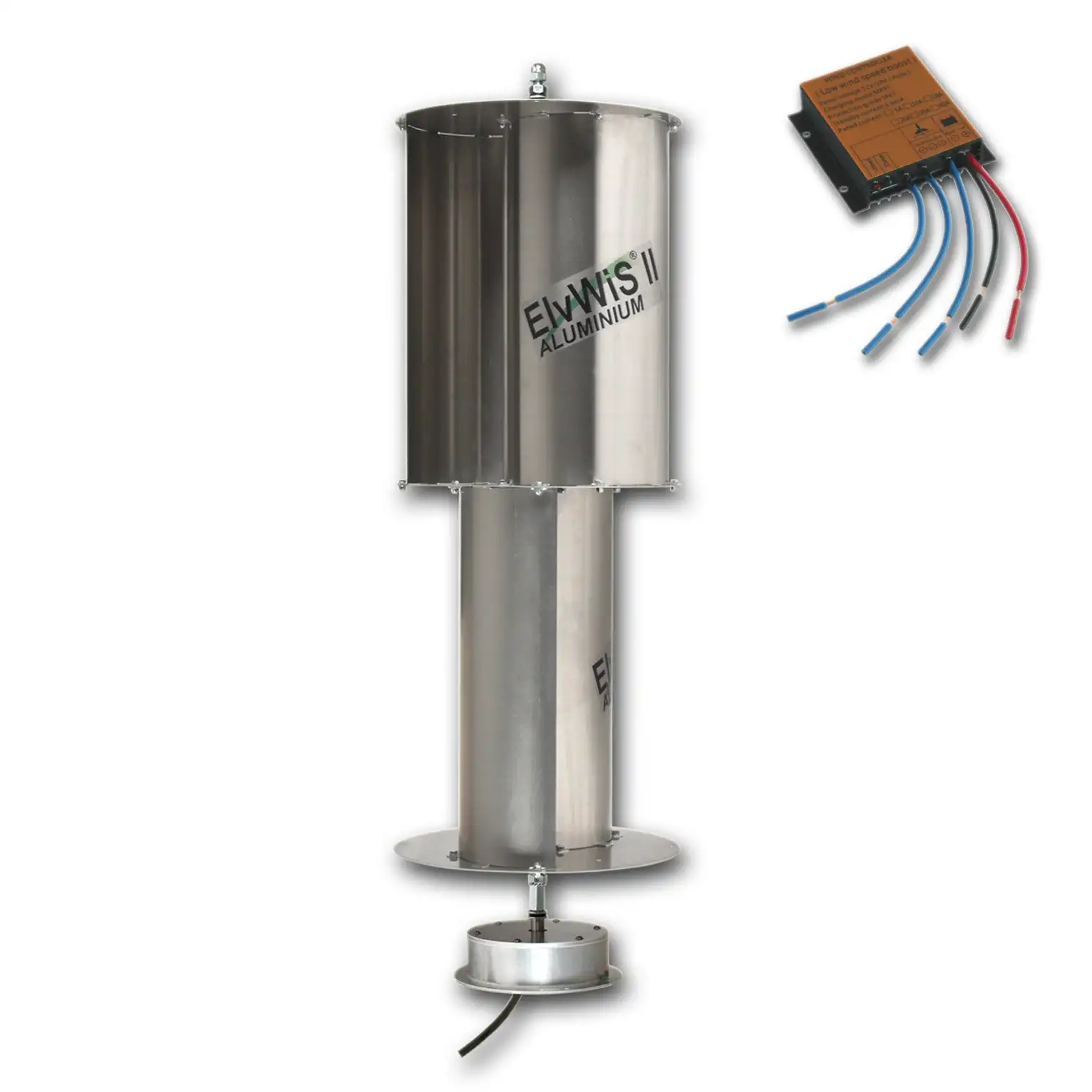 ElvWiS II ALUMINIUM Windturbine mit Generator und Laderegler ElvWiS II ALUMINIUM Windturbine mit Generator und Laderegler