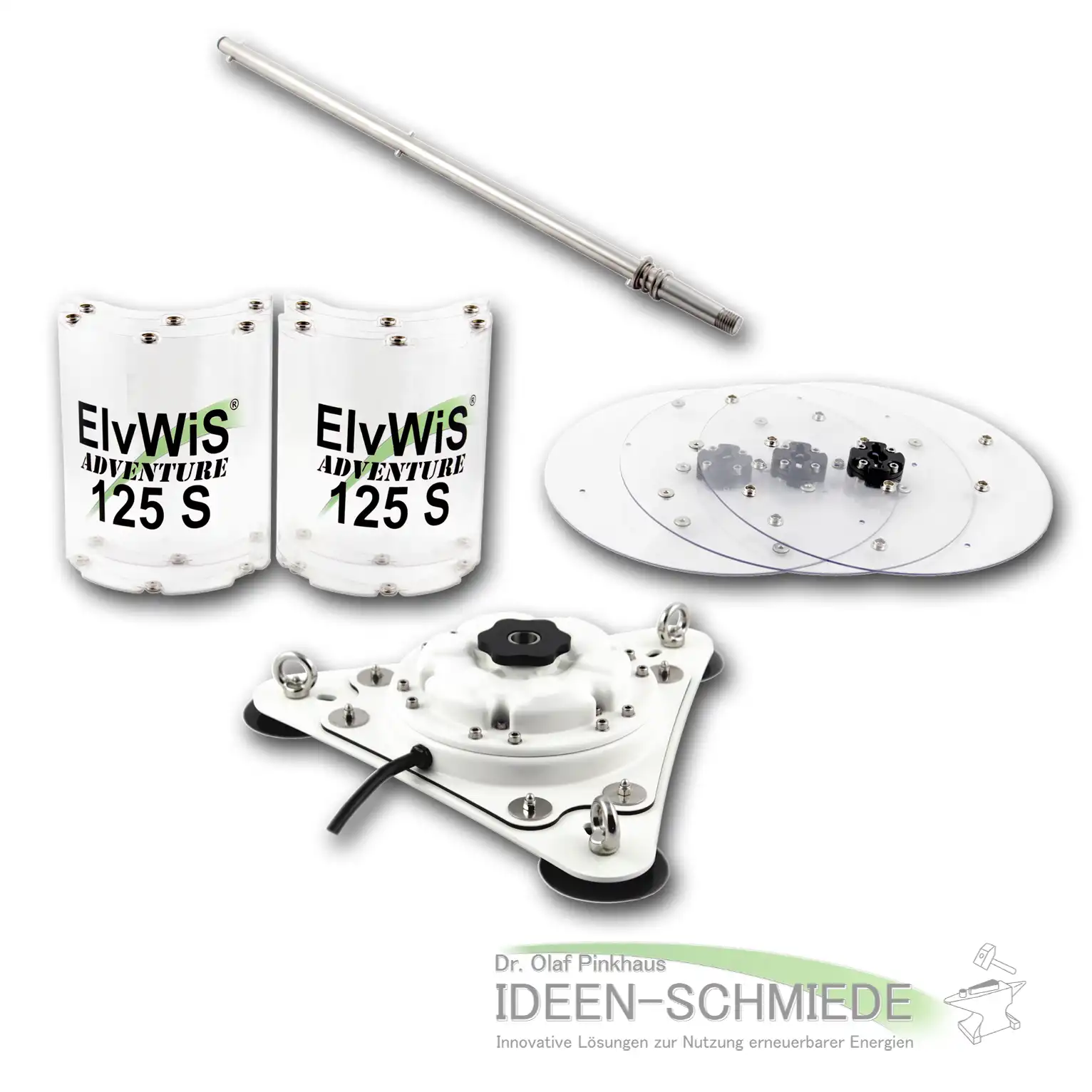 ElvWiS 125S Basic ADVENTURE Windturbine Komponenten, komplett zerlegbar
