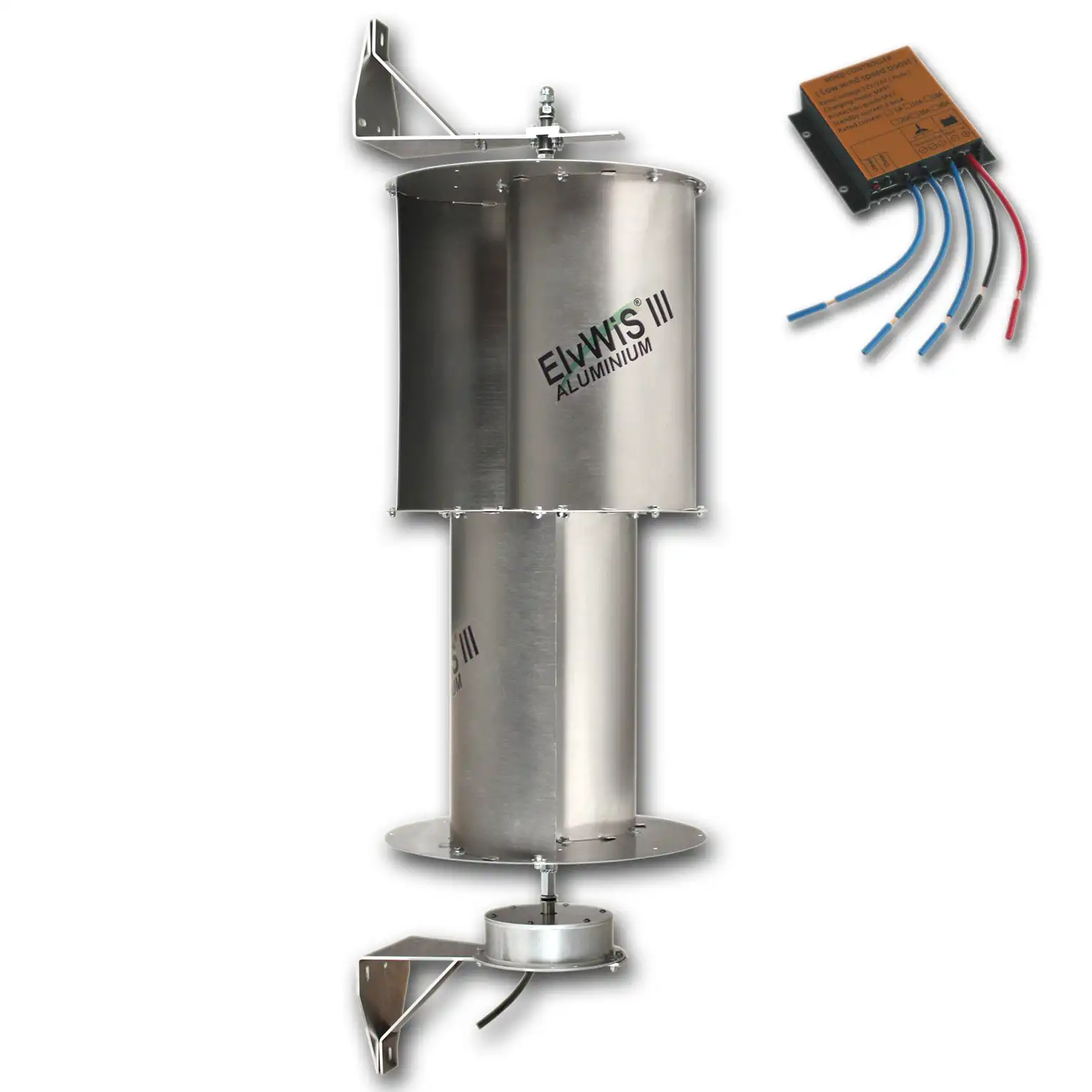 ElvWiS III ALUMINIUM Windturbine mit Generator, Halterung und Laderegler ElvWiS III ALUMINIUM Windturbine mit Generator, Halterung und Laderegler