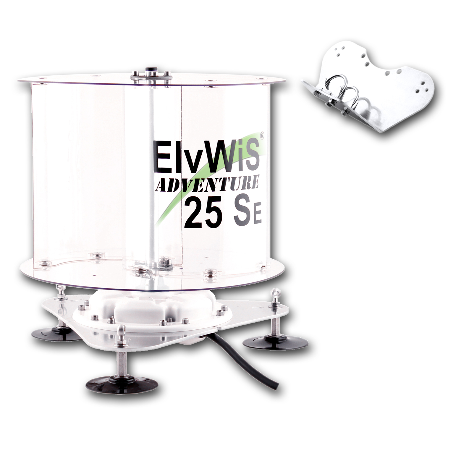 ElvWiS ADVENTURE 25SE Economy Windturbine mit Halterung