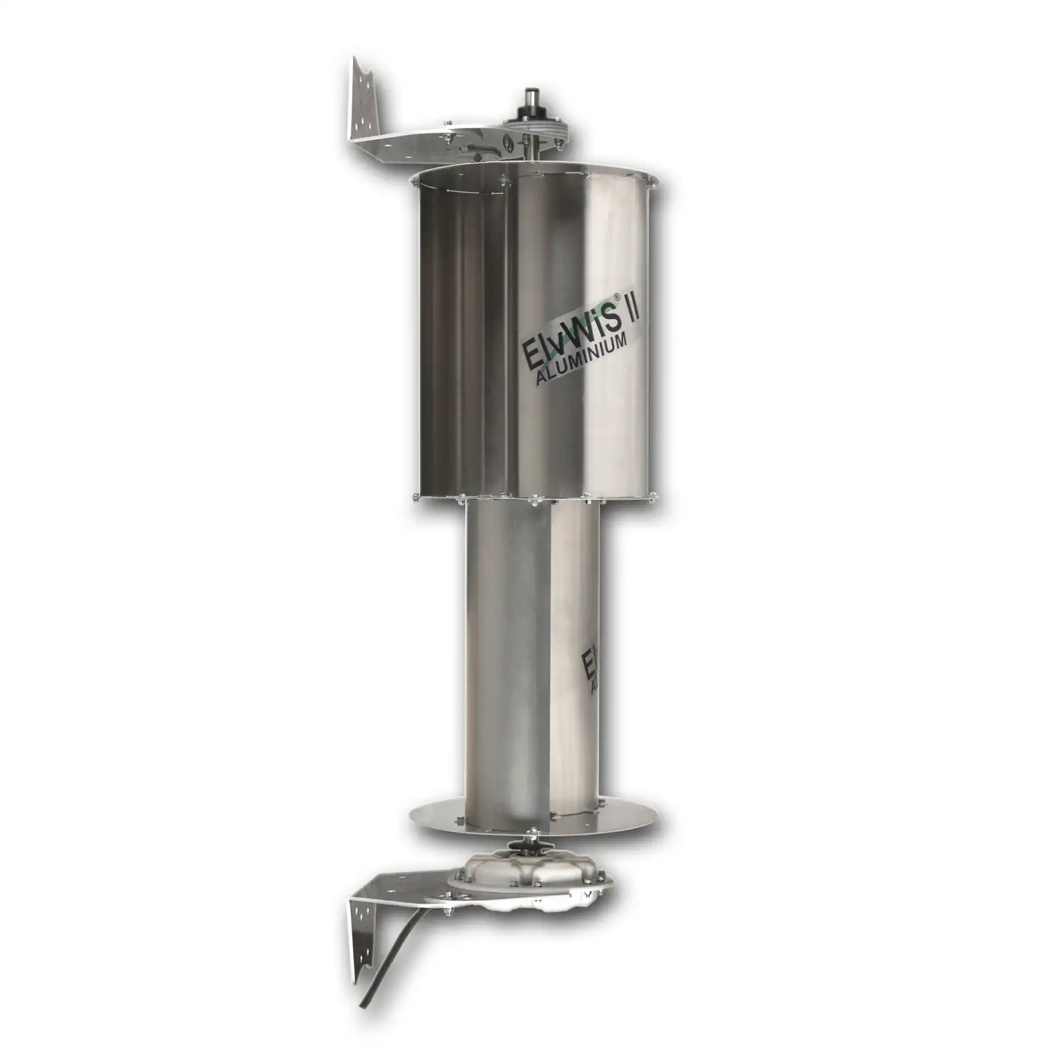 ElvWiS II ALUMINIUM-Hybrid Windturbine mit Generator und Halterung