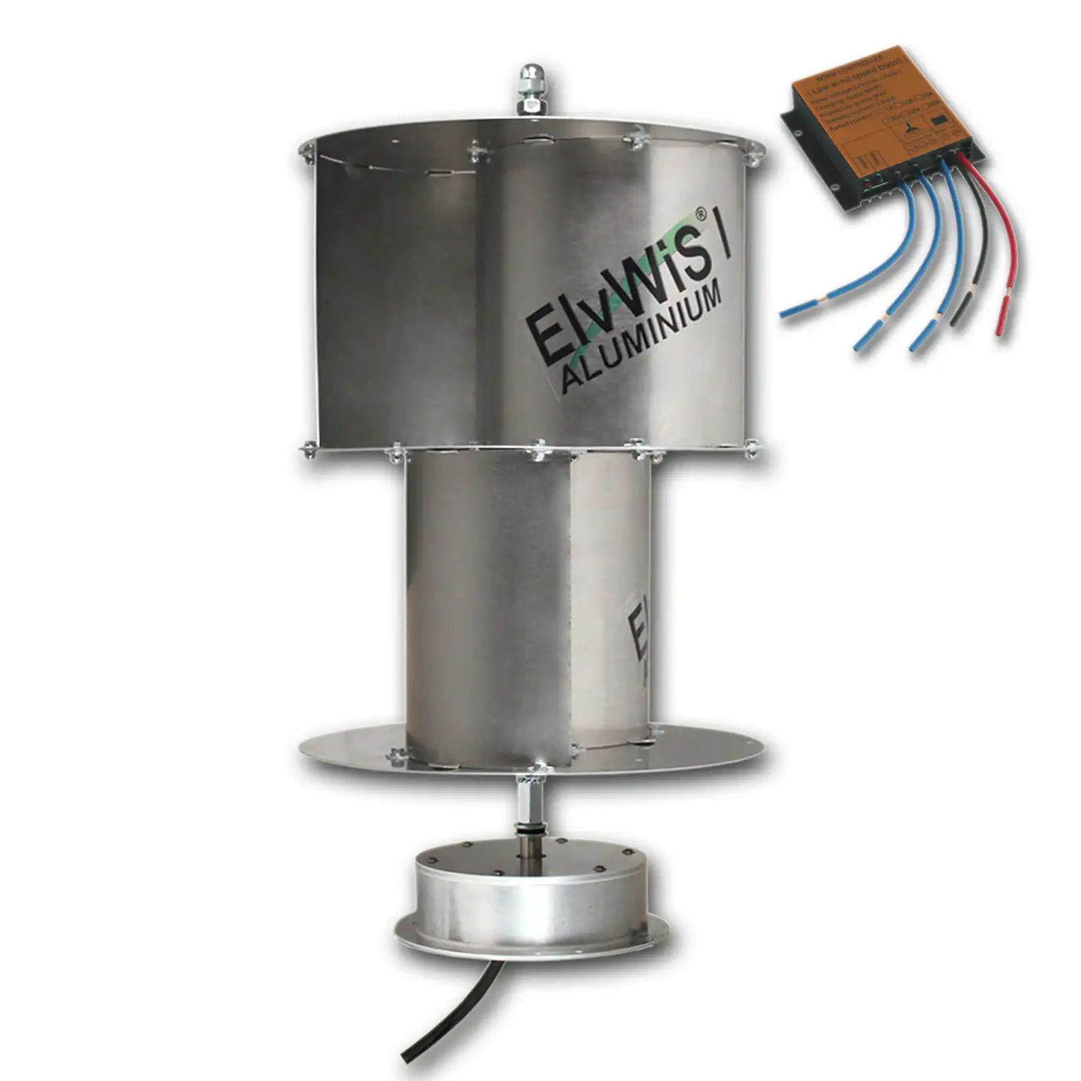 ElvWiS I ALUMINIUM Windturbine mit Generator und Laderegler ElvWiS I ALUMINIUM Windturbine mit Generator und Laderegler