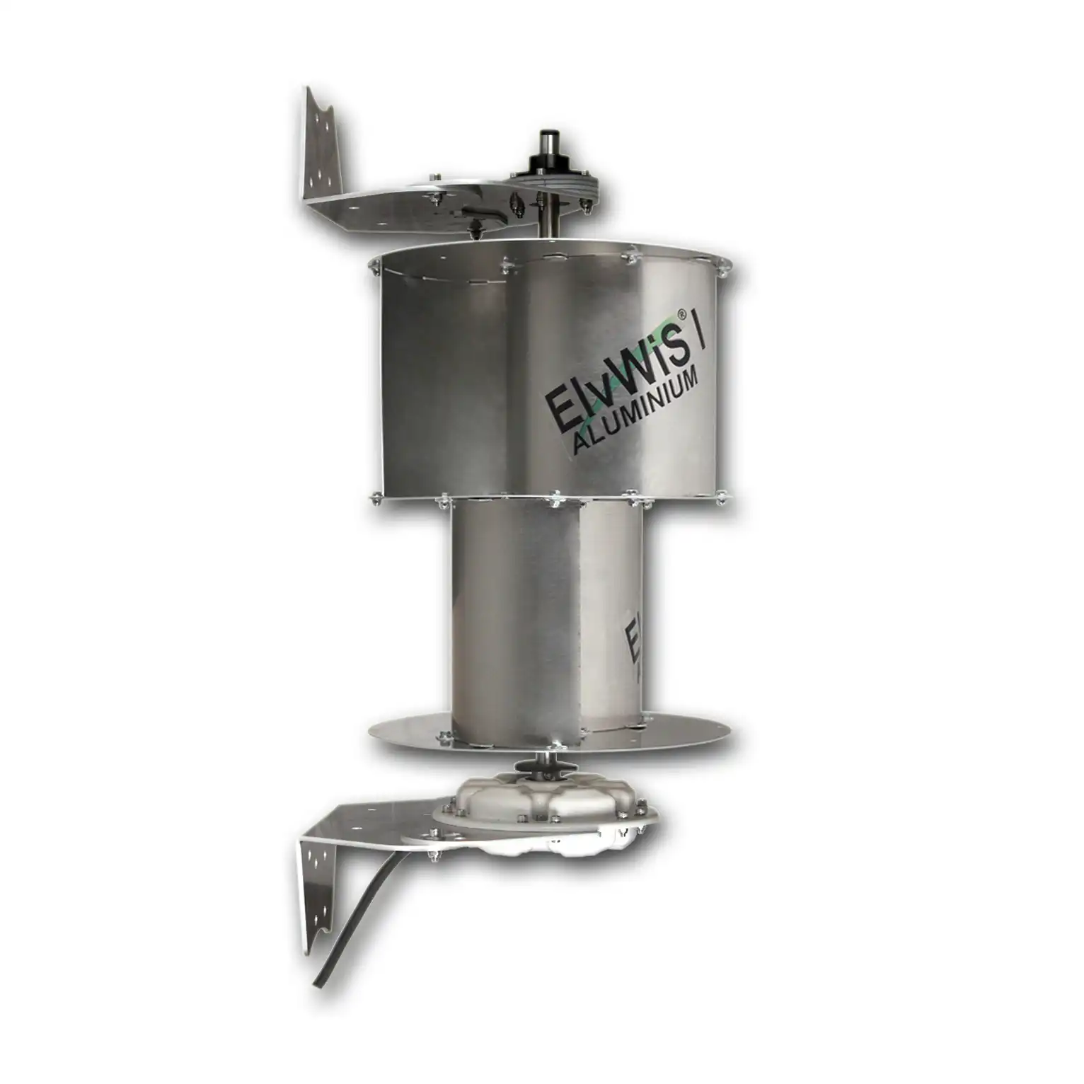 ElvWiS I ALUMINIUM-Hybrid Windturbine mit Generator und Halterung