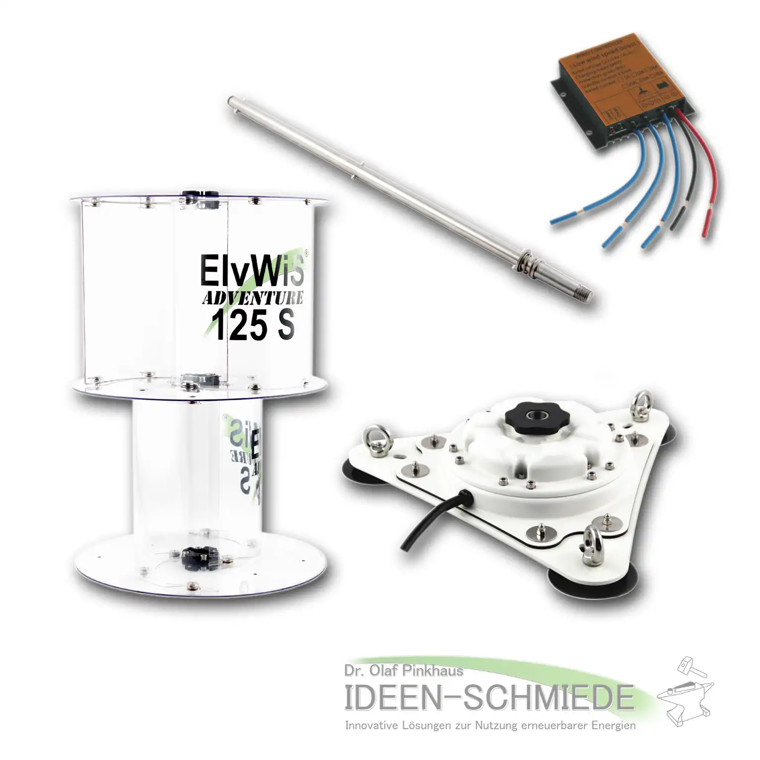 ElvWiS 125S Basic ADVENTURE Windturbine Komponenten mit Laderegler, teilweise zerlegbar ElvWiS 125S Basic ADVENTURE Windturbine Komponenten mit Laderegler, teilweise zerlegbar