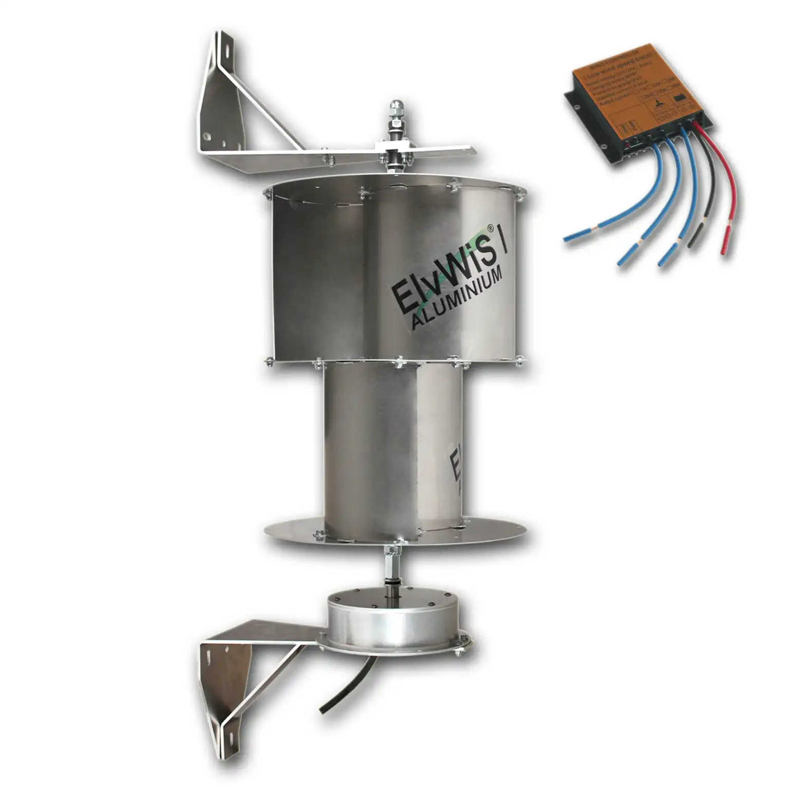 ElvWiS I ALUMINIUM Windturbine mit Generator, Halterung und Laderegler ElvWiS I ALUMINIUM Windturbine mit Generator, Halterung und Laderegler