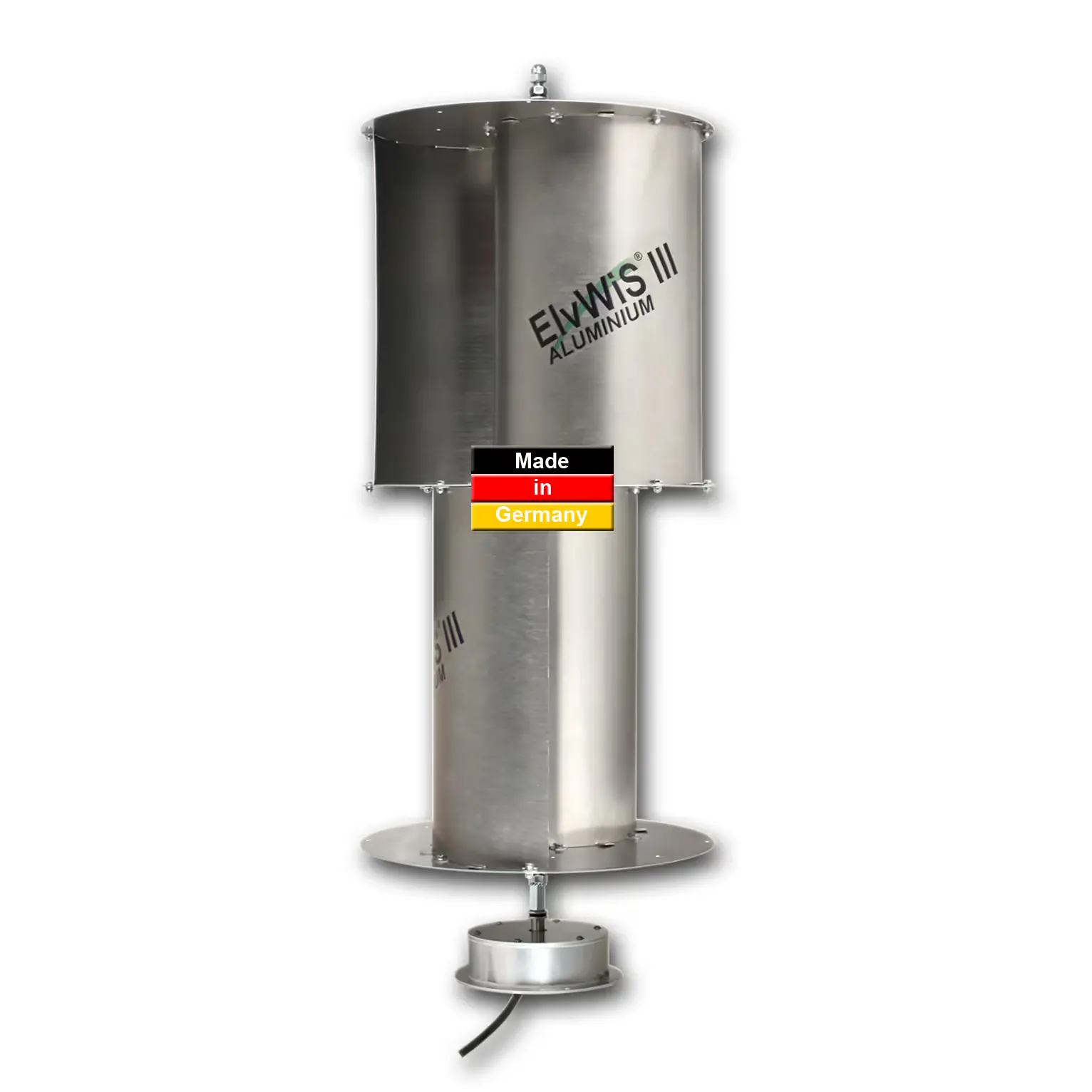 Vertikaler Windgenerator 100W – 12V/24V, Mit Controller, Automatischer Bremse, IP67, Leise (3-Loch-Flansch)